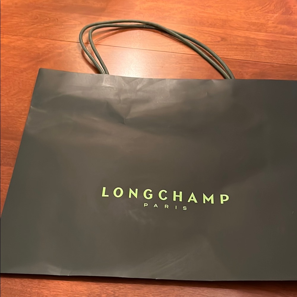 Longchamp Paris  Black Shopping Paper Bag